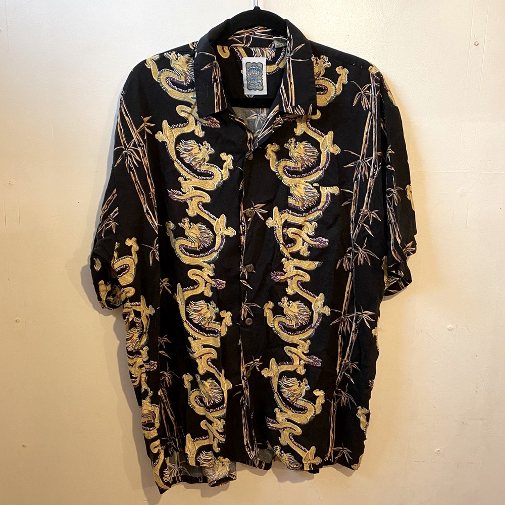 Ocean Current Vintage Dragon Button-Up